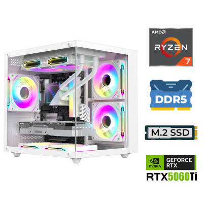Xaser Elite X140 Ryzen 7 7800X3D 32GB DDR5 Ram 1TB M.2 NVMe SSD 16GB RTX5060Ti Sıvı Soğutmalı Masaüstü Oyuncu Bilgisayarı - 1