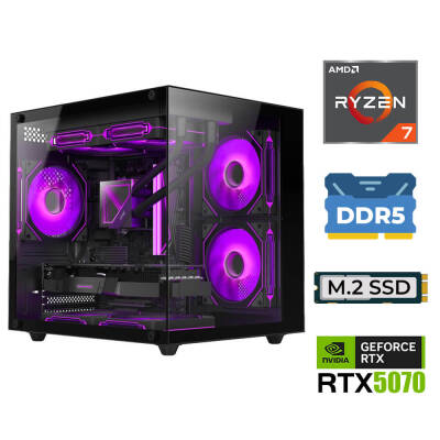 Xaser Elite X190 Ryzen 7 7800X3D 16GB DDR5 Ram 1TB M.2 NVMe SSD 12GB RTX5070 Sıvı Soğutmalı Masaüstü Oyuncu Bilgisayarı - 1