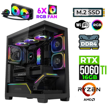 Xaser Fade X10 Ryzen 7 5700X 16GB Ram 1TB M.2 NVMe SSD 16GB RTX5060Ti Sıvı Soğutmalı Oyuncu Bilgisayarı - Xaser