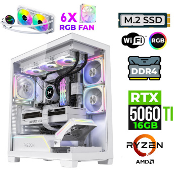 Xaser Fade X20 Ryzen 7 5700X 16GB Ram 1TB M.2 NVMe SSD 16GB RTX5060Ti Sıvı Soğutmalı Oyuncu Bilgisayarı - Xaser