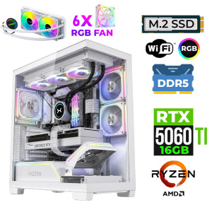 Xaser Fade X200 Ryzen 7 7700X 32GB DDR5 Ram 1TB M.2 NVMe SSD 16GB RTX5060Ti Sıvı Soğutmalı Oyuncu Bilgisayarı - Xaser
