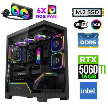 Xaser Fade X270 Intel i7 14700F 32GB DDR5 Ram 1TB M.2 NVMe SSD 16GB RTX5060Ti Sıvı Soğutmalı Oyuncu Bilgisayarı - Xaser