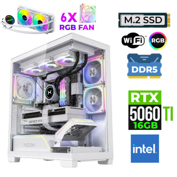 Xaser Fade X280 Intel i7 14700F 32GB DDR5 Ram 1TB M.2 NVMe SSD 16GB RTX5060Ti Sıvı Soğutmalı Oyuncu Bilgisayarı - Xaser