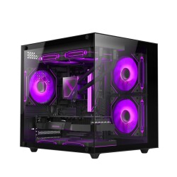 Xaser Game İn Game Cool Siyah 5x12cm Argb Fanlı M.atx 600w Akvaryum Kasa - 1