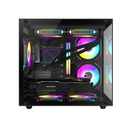Xaser Game İn Game Cool Siyah 5x12cm Argb Fanlı M.atx 600w Akvaryum Kasa - 3