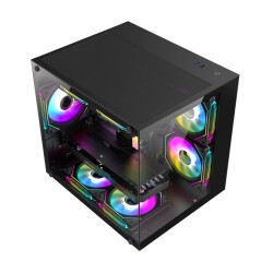 Xaser Game İn Game Cool Siyah 5x12cm Argb Fanlı M.atx 600w Akvaryum Kasa - 4