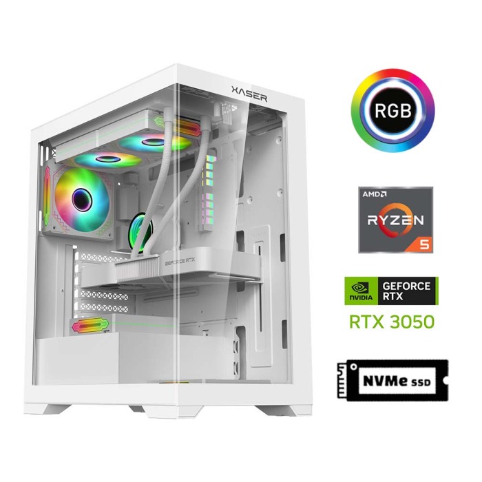 Xaser GX100 i5 12400F 16GB Ram 512GB M.2 NVMe SSD 6GB RTX3050 Sıvı Soğutma Oyuncu Tavsiye Sistem - 1