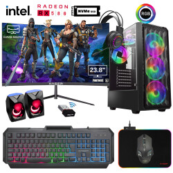 Xaser GX15 i5 4570 16GB Ram 512GB M.2 NVMe SSD 8GB RX580 23.8 Curved Oyuncu Tavsiye Sistem - Xaser