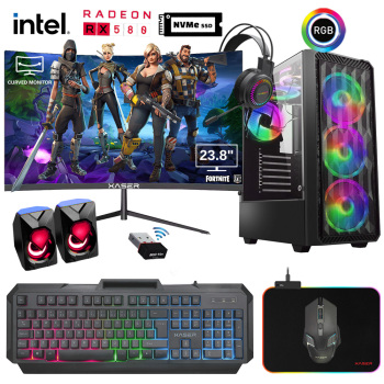 Xaser GX15 i5 4570 16GB Ram 512GB M.2 NVMe SSD 8GB RX580 23.8 Curved Oyuncu Tavsiye Sistem - Xaser