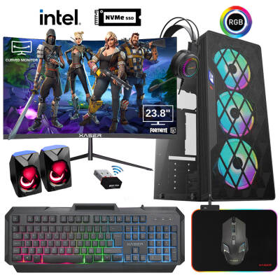 Xaser GX25 i5 3470 16GB Ram 512GB M.2 NVMe SSD 4GB GT740 23.8 Curved Oyuncu Tavsiye Sistem - 1