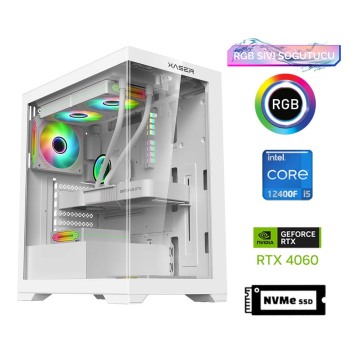 Xaser GX85 i5 12400F 16GB Ram 512GB M.2 NVMe SSD 8GB RTX4060 Sıvı Soğutma Oyun Hazır Sistem - Xaser