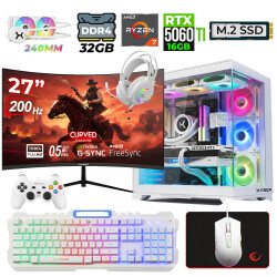 Xaser Helmet X60 Ryzen 7 5700X 32GB Ram 1TB M.2 NVMe SSD 16GB RTX5060 Ti Sıvı Soğutmalı 27