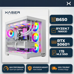 Xaser JANKOVIC X13 Ryzen 7 7800X3D 32GB Ram 1TB M.2 NVMe SSD 16GB RTX5060 Ti Sıvı Soğutmalı Oyuncu Bilgisayarı - Xaser