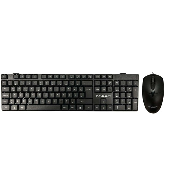 XASER KM-881 Siyah USB Combo Q Standart Klavye + Mouse Set - 1