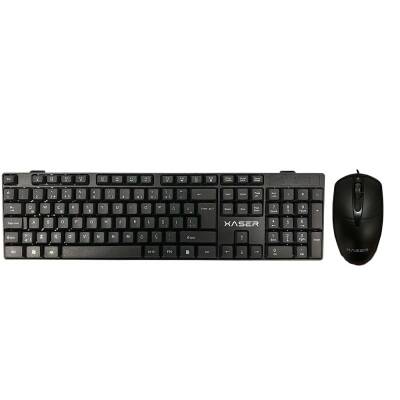 XASER KM-881 Siyah USB Combo Q Standart Klavye + Mouse Set - 1