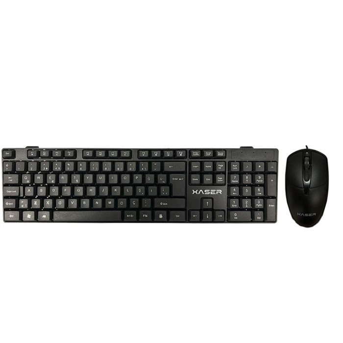 XASER KM-881 Siyah USB Combo Q Standart Klavye + Mouse Set - 1