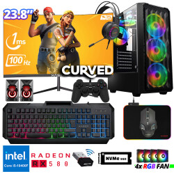 Xaser Lexus i5-10400F 16GB 512GB SSD M.2 NVME RX580 8GB 256 Bit 24''100Hz Oyun Hazır Sistem - Xaser