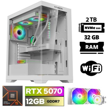Xaser Lexus x100 Ryzen 5 7600 32GB DDR5 Ram 2TB M.2 NVMe SSD 12GB RTX5070 Sıvı Soğutmalı Oyuncu Tavsiye Sistem - Xaser