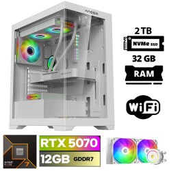 Xaser Lexus x110 Ryzen 7 7700 32GB DDR5 Ram 2TB M.2 NVMe SSD 12GB RTX5070 Sıvı Soğutmalı Oyuncu Bilgisayarı - 1