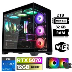 Xaser Lexus x130 i7 14700F 32GB DDR5 Ram 2TB M.2 NVMe SSD 12GB RTX5070 Sıvı Soğutmalı Oyuncu Bilgisayarı - 1