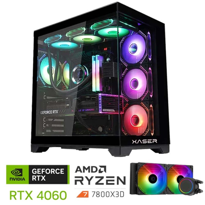 Xaser Lexus x240 Ryzen 7 7800X3D 32GB DDR5 Ram 1TB M.2 NVMe SSD 8GB RTX4060 Sıvı Soğutmalı Oyuncu Tavsiye Sistem - 1