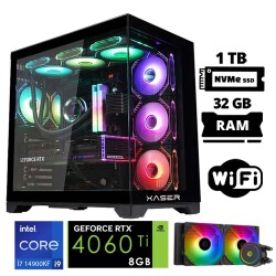 Xaser Lexus x25 i9 14900KF 32GB DDR5 Ram 1TB M.2 NVMe SSD 8GB RTX4060 Ti Masaüstü Oyuncu Bilgisayarı - Xaser