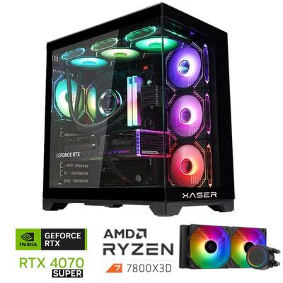 Xaser Lexus x250 Ryzen 7 7800X3D 32GB DDR5 Ram 1TB M.2 NVMe SSD 8GB RTX4070 SUPER Sıvı Soğutmalı Oyuncu Bilgisayarı - 1