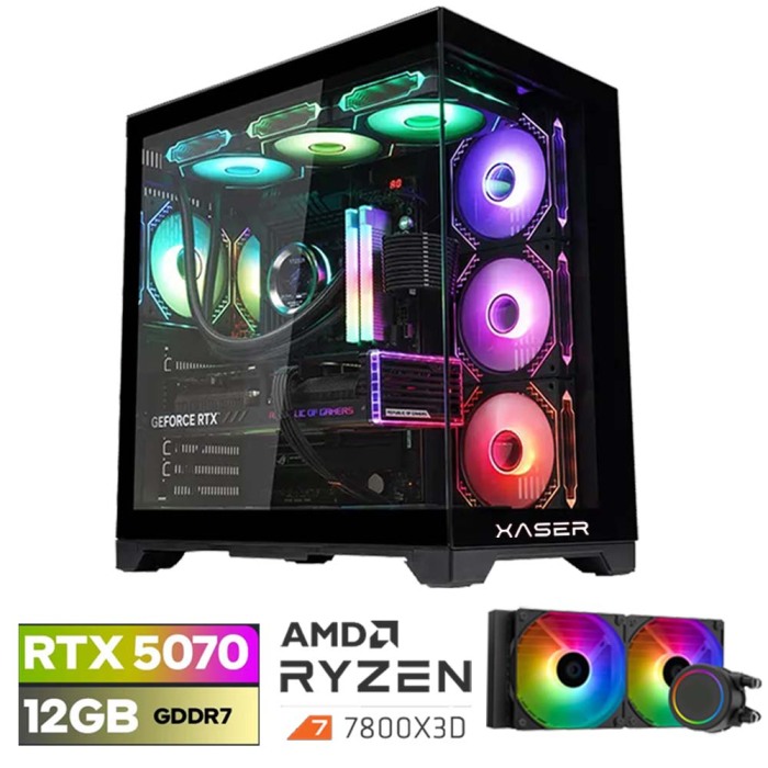Xaser Lexus x260 Ryzen 7 7800X3D 32GB DDR5 Ram 1TB M.2 NVMe SSD 12GB RTX5070 Sıvı Soğutmalı Oyuncu Tavsiye Sistem - 1