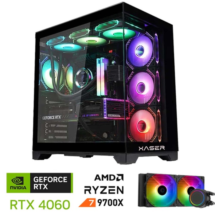 Xaser Lexus x270 Ryzen 7 9700X 32GB DDR5 Ram 1TB M.2 NVMe SSD 8GB RTX4060 Sıvı Soğutmalı Oyuncu Tavsiye Sistem - 1