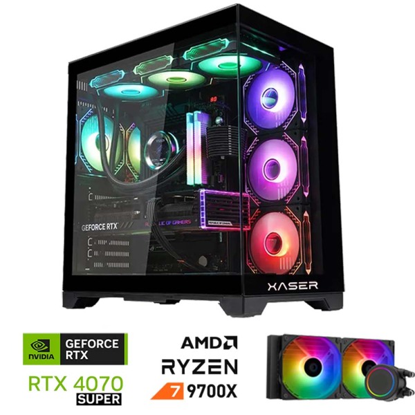 Xaser Lexus x280 Ryzen 7 9700X 32GB DDR5 Ram 1TB M.2 NVMe SSD 8GB RTX4070 SUPER Sıvı Soğutmalı Oyuncu Tavsiye Sistem - 1