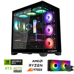 Xaser Lexus x280 Ryzen 7 9700X 32GB DDR5 Ram 1TB M.2 NVMe SSD 8GB RTX4070 SUPER Sıvı Soğutmalı Oyuncu Bilgisayarı - 1