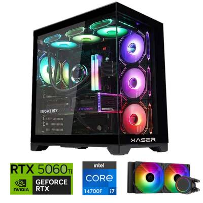 Xaser Lexus x340 i7 14700F 16GB DDR5 Ram 1TB M.2 NVMe SSD 8GB RTX5060 Ti Sıvı Soğutmalı Oyuncu Bilgisayar - 1