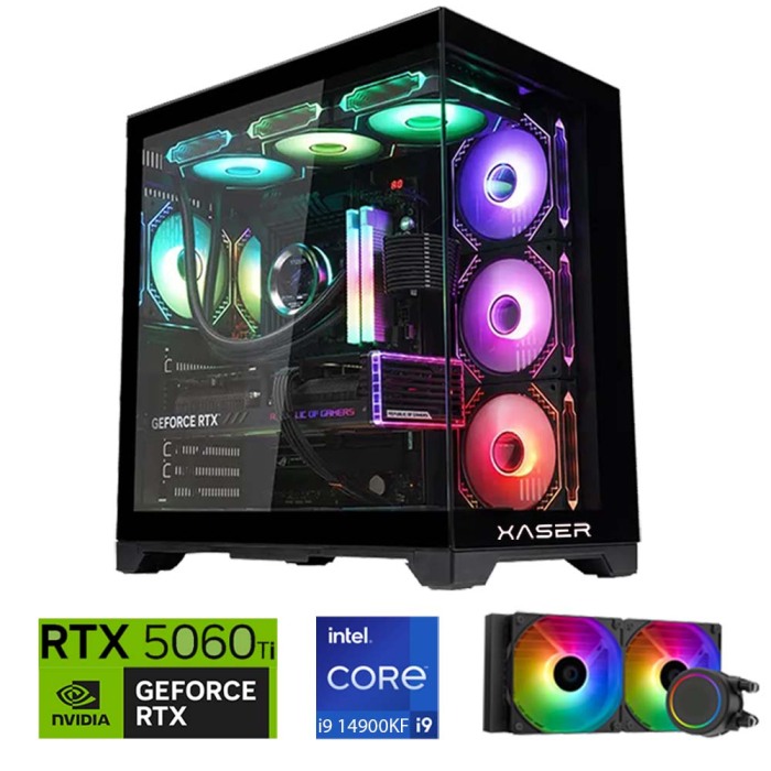 Xaser Lexus x410 i9 14900KF 32GB DDR5 Ram 2TB M.2 NVMe SSD 8GB RTX5060 Ti Sıvı Soğutmalı Oyuncu Bilgisayar - 1