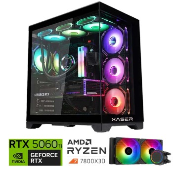 Xaser Lexus x450 Ryzen 7 7800X3D 32GB DDR5 Ram 2TB M.2 NVMe SSD 8GB RTX5060 Ti Sıvı Soğutmalı Oyuncu Bilgisayar - Xaser