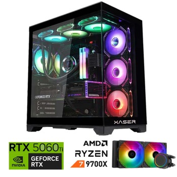 Xaser Lexus x460 Ryzen 7 9700X 16GB DDR5 Ram 1TB M.2 NVMe SSD 8GB RTX5060 Ti Sıvı Soğutmalı Oyuncu Bilgisayar - Xaser
