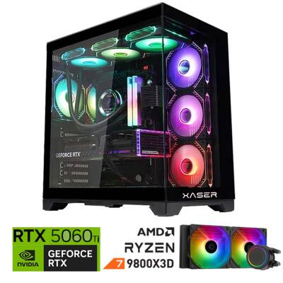Xaser Lexus x500 Ryzen 7 9800X3D 16GB DDR5 Ram 1TB M.2 NVMe SSD 8GB RTX5060 Ti Sıvı Soğutmalı Oyuncu Bilgisayar - 1