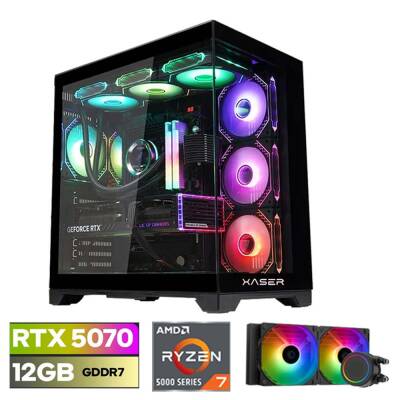 Xaser Lexus x540 Ryzen 7 5700X 32GB Ram 1TB M.2 NVMe SSD 12GB RTX5070 Sıvı Soğutmalı Oyuncu Bilgisayarı - 1