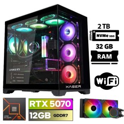 Xaser Lexus x60 Ryzen 5 7600 32GB DDR5 Ram 2TB M.2 NVMe SSD 12GB RTX5070 Sıvı Soğutmalı Oyuncu Bilgisayarı - Xaser