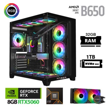 Xaser Lexus x650 Ryzen 7 9700X 32GB Ram 1TB M.2 NVMe SSD 8GB RTX5060 Sıvı Soğutmalı Oyuncu Tavsiye Sistem - Xaser