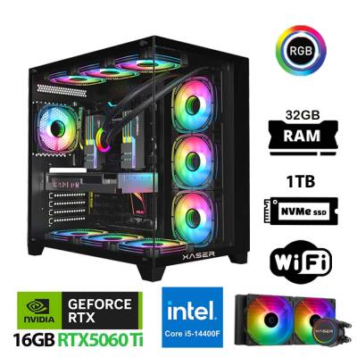 Xaser Lexus x710 i5 14400F 32GB DDR5 Ram 1TB M.2 NVMe SSD 16GB RTX5060 Ti Sıvı Soğutmalı Oyuncu Tavsiye Sistem - 1