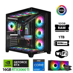 Xaser Lexus x720 i7 14700F 32GB DDR5 Ram 1TB M.2 NVMe SSD 16GB RTX5060 Ti Sıvı Soğutmalı Oyuncu Bilgisayarı - Xaser