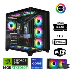 Xaser Lexus x730 i9 14900KF 32GB DDR5 Ram 1TB M.2 NVMe SSD 16GB RTX5060 Ti Sıvı Soğutmalı Oyuncu Bilgisayarı - 1