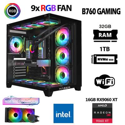 Xaser Lexus x810 i7 14700F 32GB DDR5 Ram 1TB M.2 NVMe SSD 16GB RX9060 XT Sıvı Soğutmalı Oyuncu Tavsiye Sistem - 1