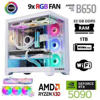 Xaser Lexus x840 Ryzen 7 7800X3D 32GB DDR5 Ram 1TB M.2 NVMe SSD 32GB RTX5090 Masaüstü Oyuncu Bilgisayarı - 1