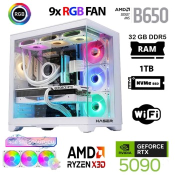 Xaser Lexus x840 Ryzen 7 7800X3D 32GB DDR5 Ram 1TB M.2 NVMe SSD 32GB RTX5090 Oyuncu Tavsiye Sistem - Xaser