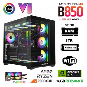 Xaser lexus x850 Ryzen 7 9800X3D 32GB Ram 1TB M.2 NVMe SSD 16GB RTX5060 Ti Sıvı Soğutmalı Oyuncu Bilgisayarı - Xaser