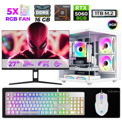 Xaser Live X40 Ryzen 5 7500F 16GB DDR5 Ram 1TB M.2 Nvme SSD 8GB RTX5060 27