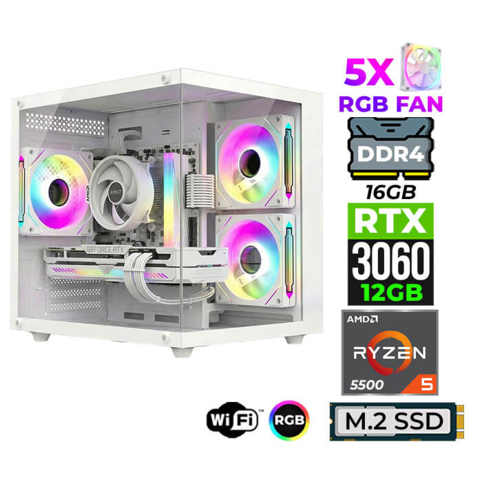 Xaser Mage x20 Ryzen 5 5500 16GB Ram 512GB M.2 NVMe SSD 12GB RTX3060 Oyuncu Tavsiye Sistem - 1