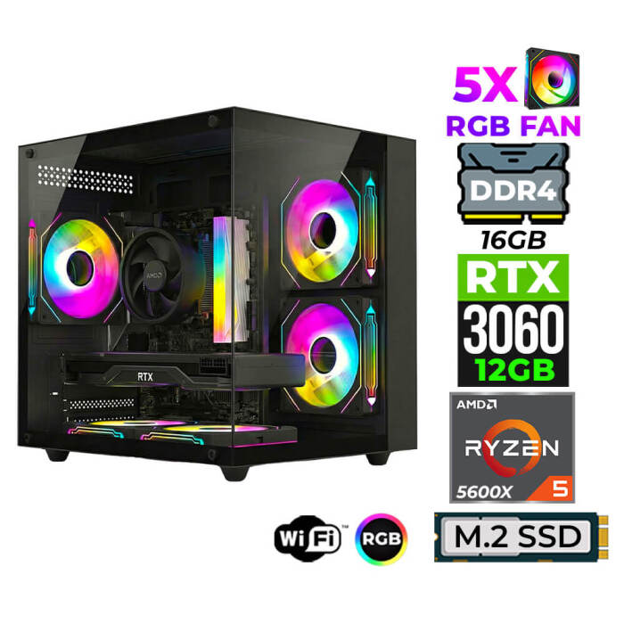 Xaser Mage x50 Ryzen 5 5600x 16GB Ram 512GB M.2 NVMe SSD 12GB RTX3060 Oyuncu Tavsiye Sistem - 1