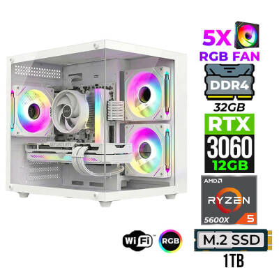 Xaser Mage x80 Ryzen 5 5600x 32GB Ram 1TB M.2 NVMe SSD 12GB RTX3060 Oyuncu Tavsiye Sistem - 1